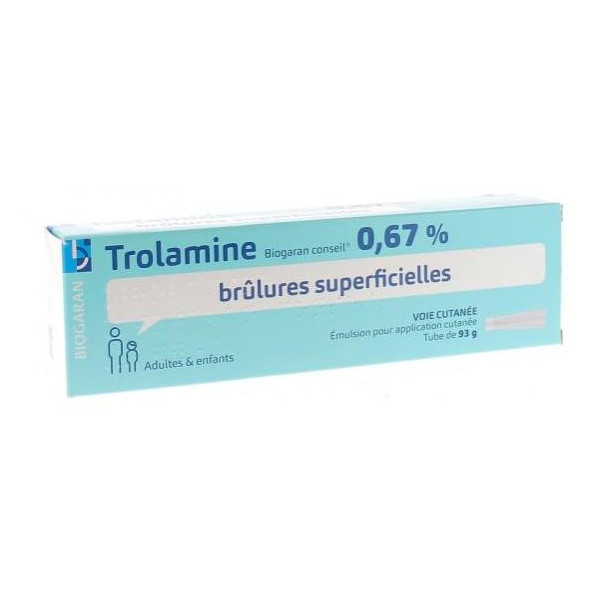 Trolamine Biogaran 0.67%, Emulsion pour Application Cutanée, Brûlures, Plaies Cutanées - Tube de 93 g