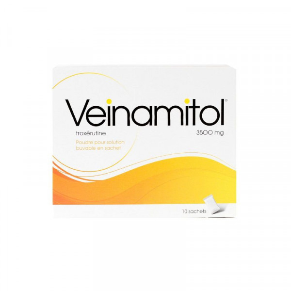 Veinamitol 3500 mg Poudre pour Solution Buvable, Jambes Lourdes, Crise Hémorroïdaire - 10 Sachets-Dose