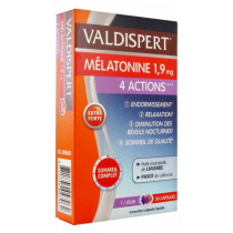 Valdispert Mélatonine 1,9 mg 4 Actions - Sommeil Complet - 30 Capsules