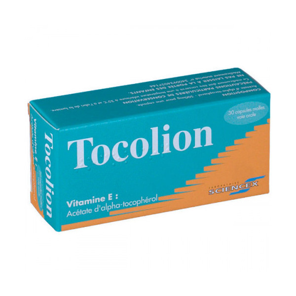 Tocolion - Acétate d'Alpha Tocophérol - Carence Vitamine E - 30 Capsules