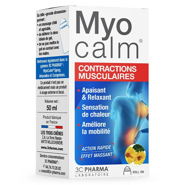 Myocalm Roll On - Contractions Musculaires - 3 Chênes - 50ml