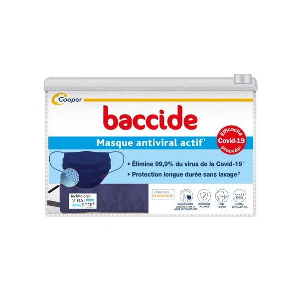 Masque Antiviral Actif - Baccide - 1 Masque Lavable