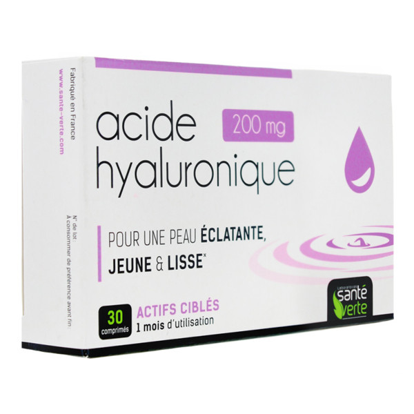 Acide Hyaluronique - Santé Verte - 30 Comprimés de 200mg