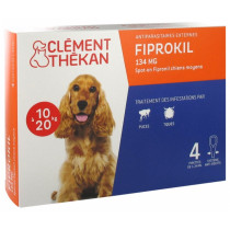 Antiparasitaires Externes - Fiprokil - Chiens de 10 kg à 20 kg - Clément Thékan - 4 Pipettes de 1,34 ml