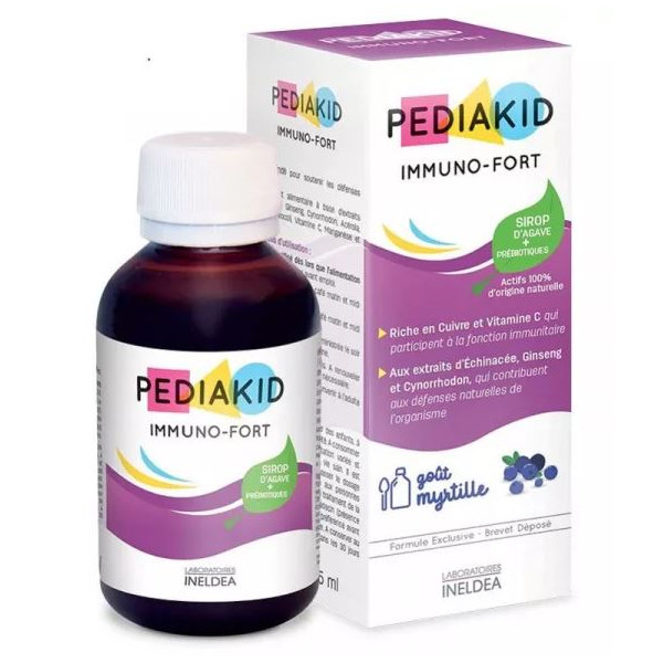 Agave syrup + Prebiotics - Immuno-Fort - Blueberry taste - Pediakid - Ineleda - 125ml