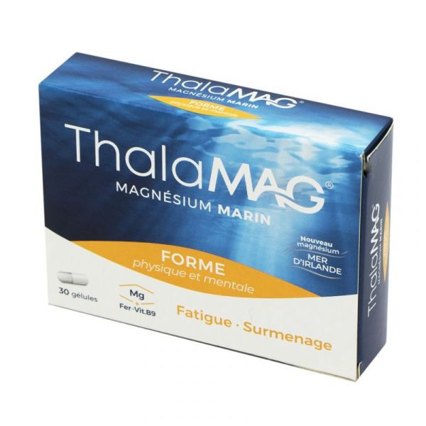 Thalamag Marine Magnesium - Iron/Vitamin B9 - Food Supplement - Box of 30 capsules