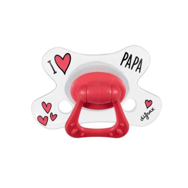 Natural Pacifier - I Love Papa - Difrax - + 6Months