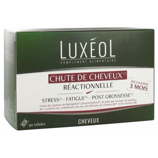 Luxéol Reactive Hair Loss - Stress, Fatigue, Post Pregnancy - 90 Capsules