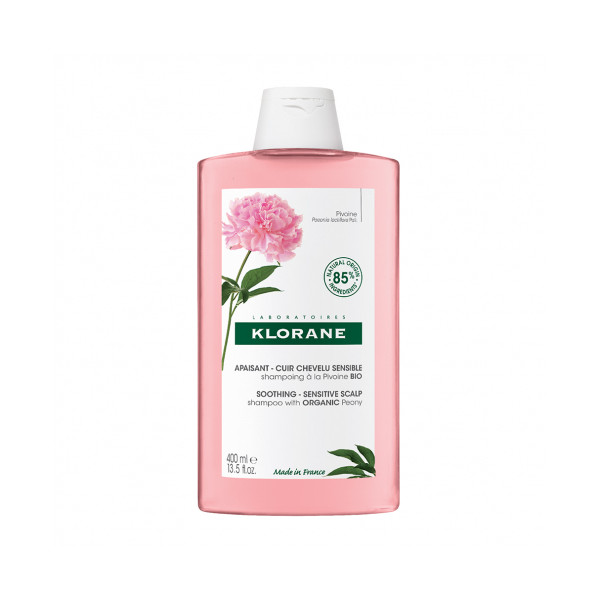 Shampoo with Chinese Peony, Soothing and Anti-Irritant, Irritated Scalp, Itching - Klorane - 400 ml