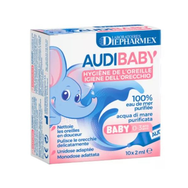 Ear Hygiene Seawater Audibaby Doses, 10 doses of 2ml