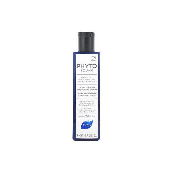 Shampooing Relais Antipelliculaire Purifiant Phase 2 - Pellicules & Cheveux Gras - PhytoSquam - 250 ml