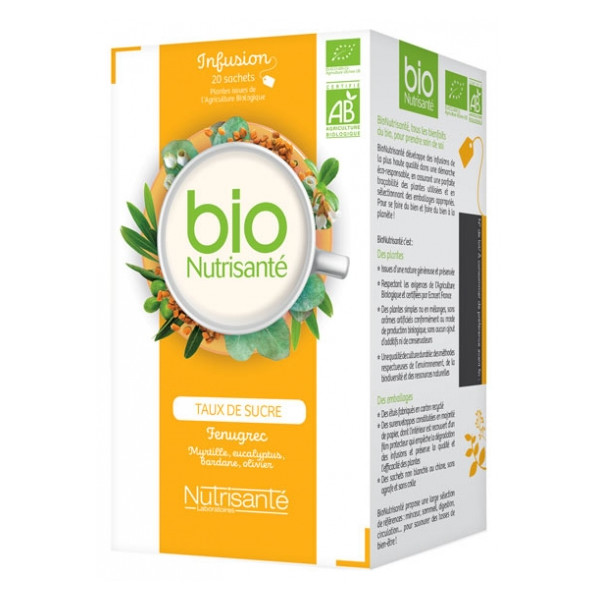 Infusion Bio Taux de sucres Nutrisanté 20 Sachets