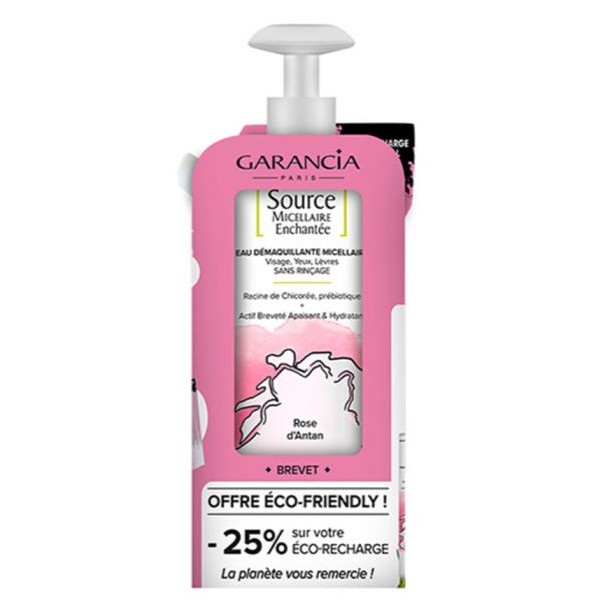 Source Micellaire Enchantée Micellar Cleansing Water with Rose of Yesteryear - Garancia, 400 ml + Refill
