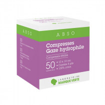 Hydrophilic Gauze Compresses - 10 x 10 cm - 50 sachets of 2 - Green Mark