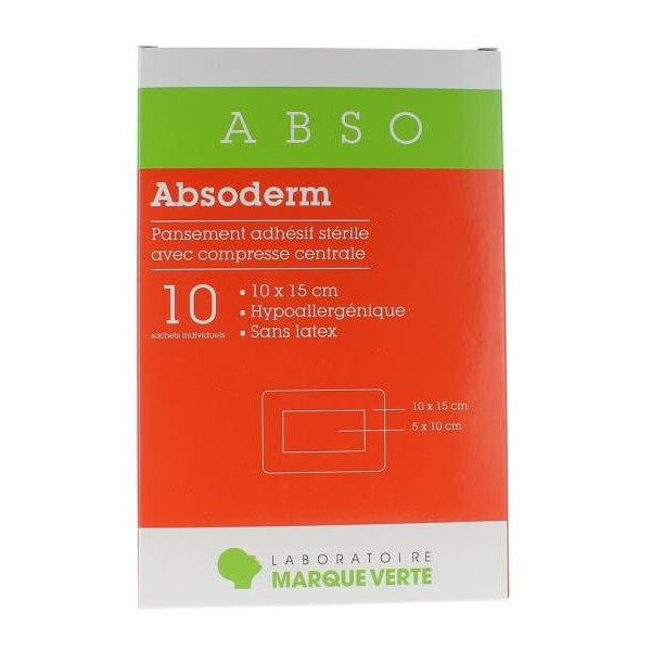 Sterile Adhesive Dressing - 10 x 15 cm - Green Mark - 10 dressings