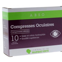Compresses Oculaires Stériles - Marque Verte - 10 sachets