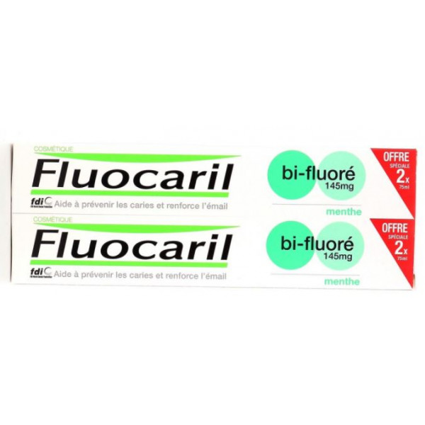 Dentifrice - Aide à Prévenir les Caries et Renforce l'Email - Fluocaril - 2 x 75ml