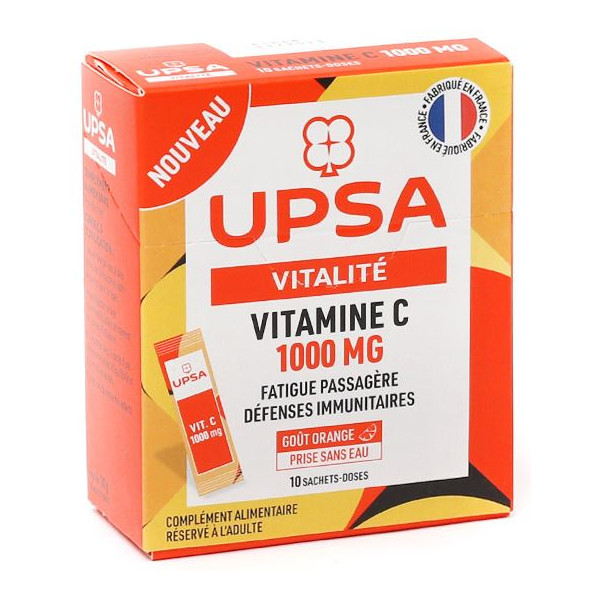 Vitamine C 1000mg - Vitalité - UPSA - 10 sachets doses
