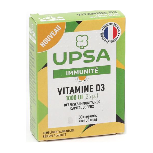 Vitamine D3 1000UI - Immunité - UPSA - 30 comprimés