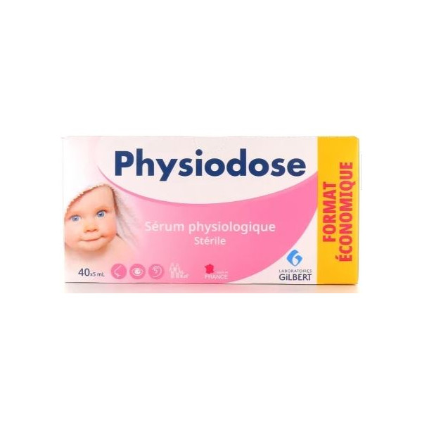 Sérum physiologique Physiodose stérile 40x5 ml - Babyfive Maroc