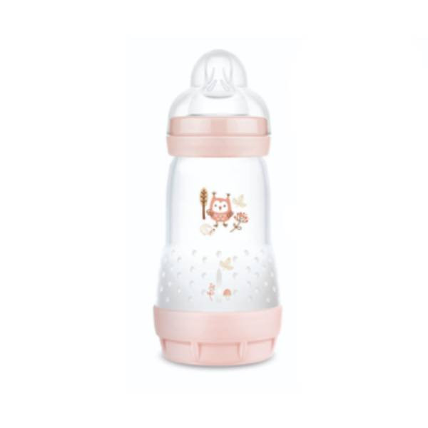 Baby bottle Mam - Owl Blush - Anti-Colic System - 260 ml