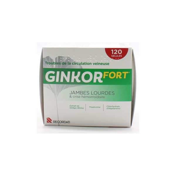 Ginkor Fort - Venous circulation - Hemorrhoids - 120 Capsules Ginkor