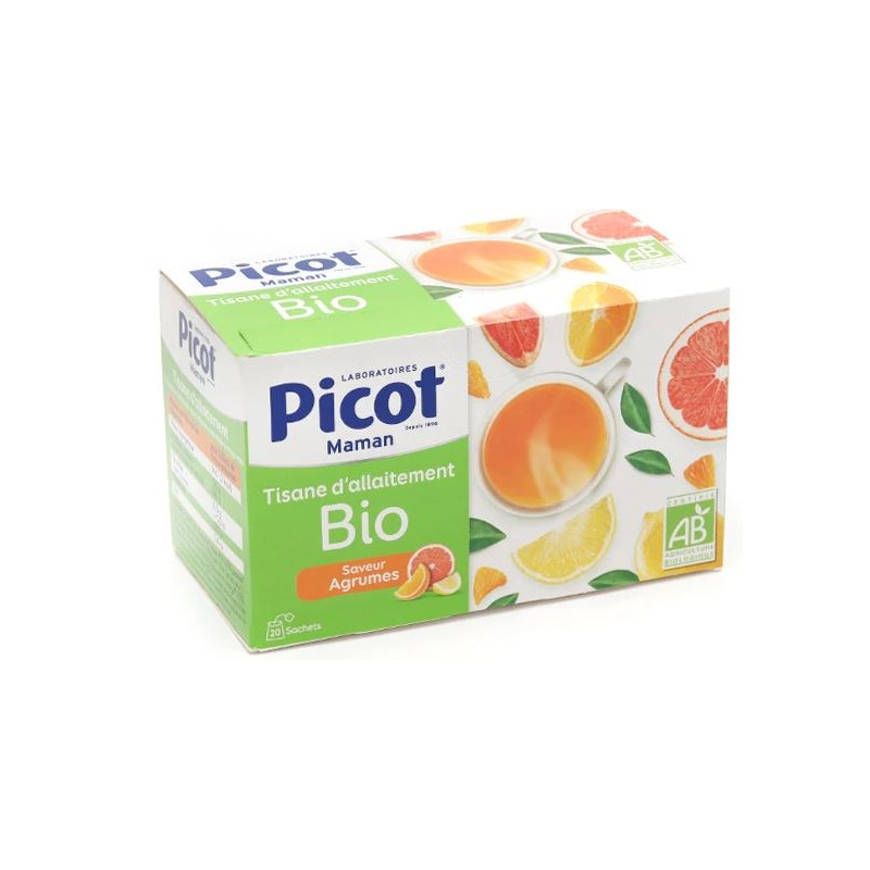 Organic Breastfeeding Herbal Tea - Citrus Flavor - Picot - 20 Sachets