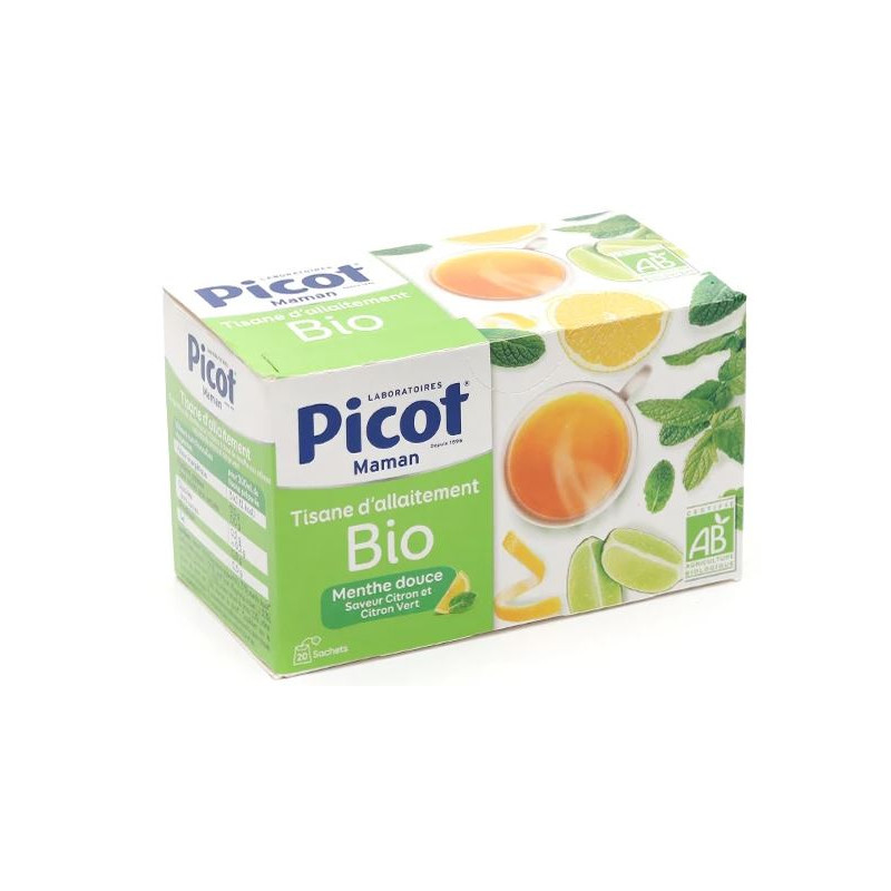 Organic Breastfeeding Herbal Tea - Sweet Mint Flavor - Picot - 20 sachets