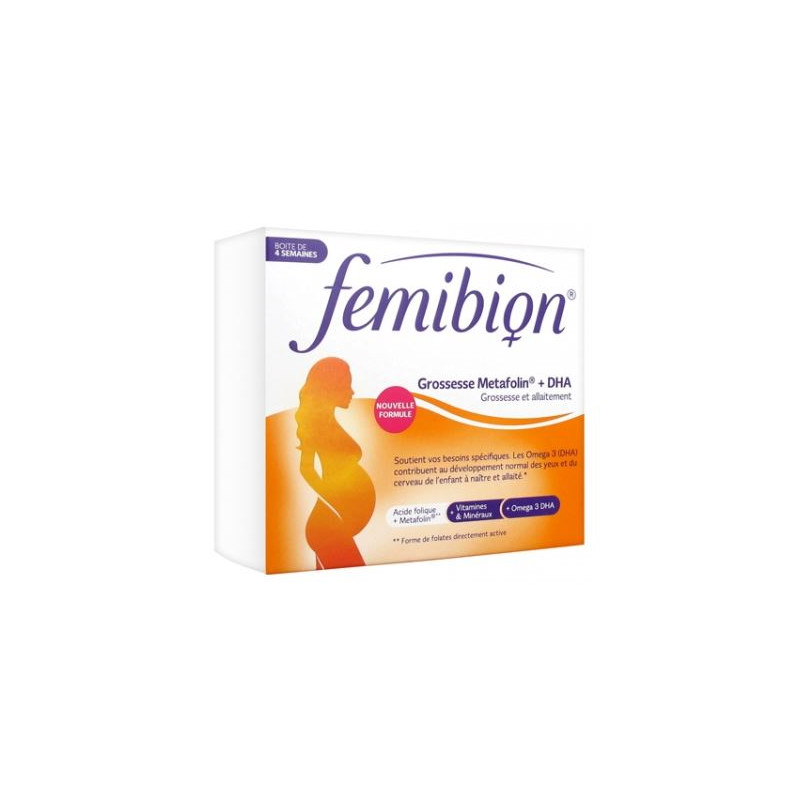 Femibion - Grossesse Metafolin + DHA - 28 comprimés + 28 capsules