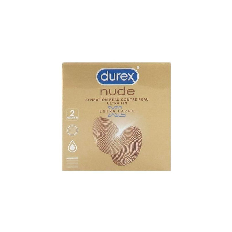 Préservatif Nude - Sensation Peau à Peau - Durex - 2 Préservatifs XL