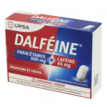 Dalféine - Paracétamol 500 mg + Caféine 65 mg - UPSA - 16 comprimés