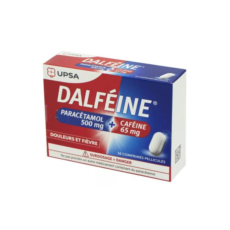 Dalfeine - Paracetamol 500 mg + Caffeine 65 mg - UPSA - 16 tablets