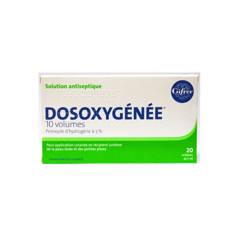 Dosoxygenée 10 Volumes - Solution for skin application - 20 single doses of 5ml