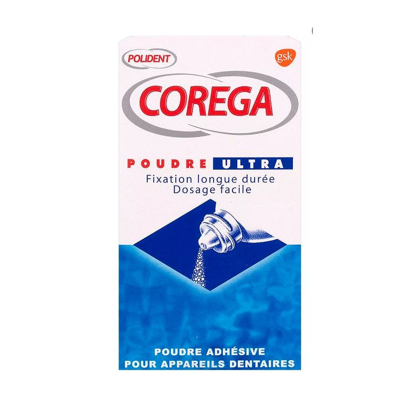 Ultra adhesive powder for dental braces - Corega - 40g