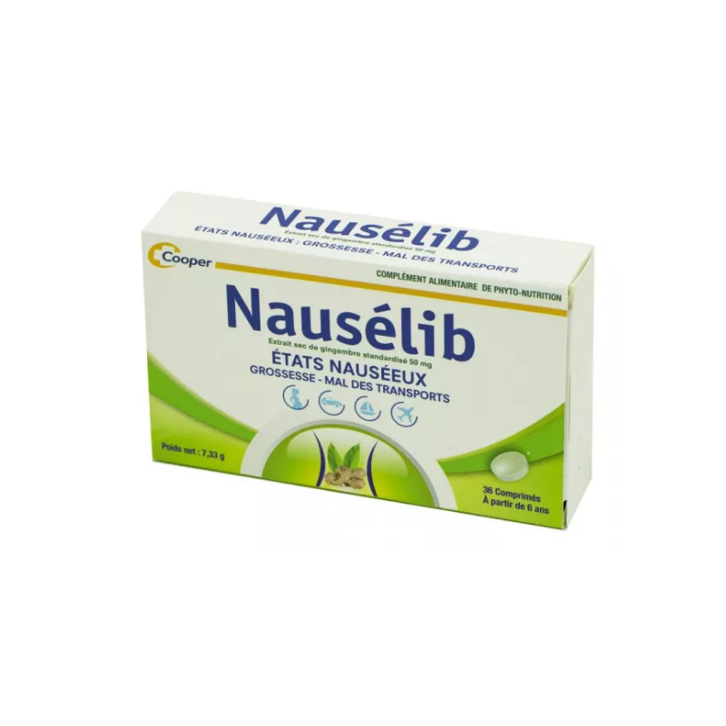 Nausélib - Nauseous states -Travel Sickness - Cooper - 36 tablets