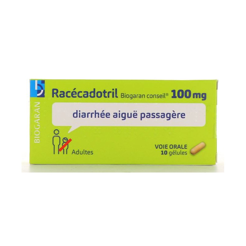 Racécadotril Biogaran Conseils 100 mg - Acute Diarrhea - 10 capsules Adult - Generic Tiorfan