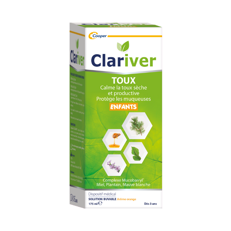 Children's Dry And Productive Cough - Orange Flavor - Clariver - 175 ml