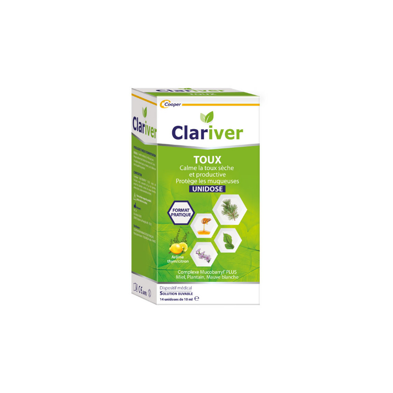 Dry And Productive Cough - Thyme/Lemon Flavor - Clariver - 14 Unidoses