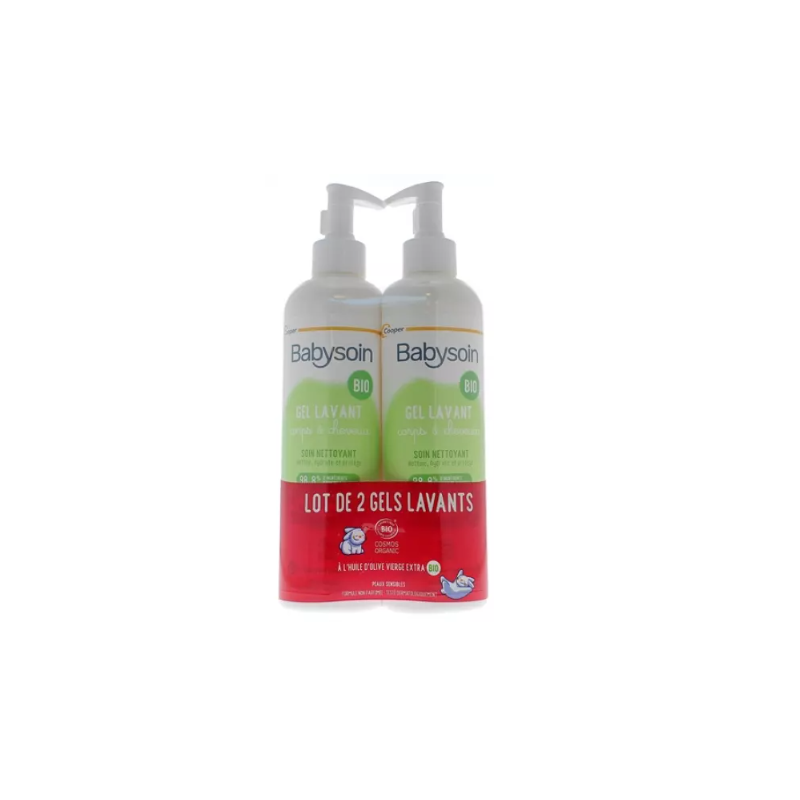 Organic Body & Hair Cleansing Gel - Babysoin - Pack of 2 X 500 ml