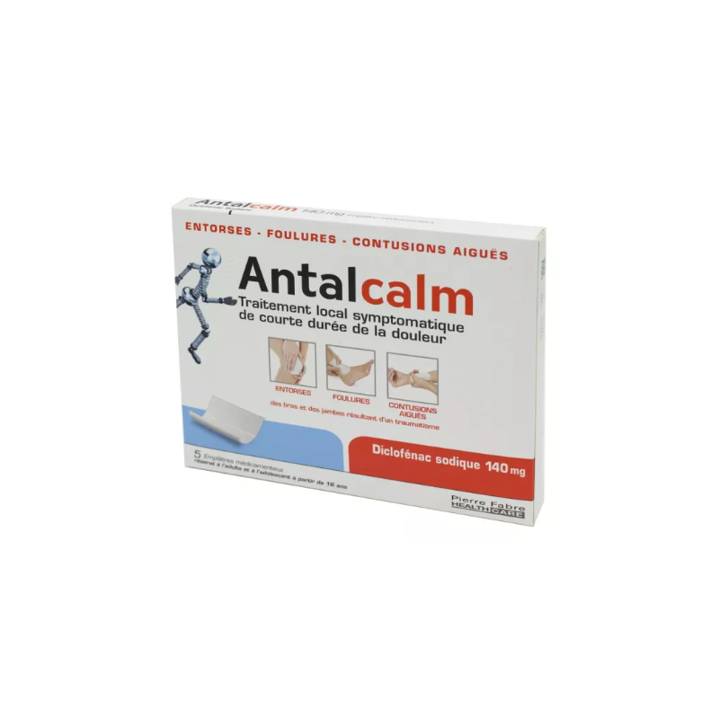 Antacalm - Entorse - Foulures - Contusions - Diclofénac 140 mg - 5 Emplâtres