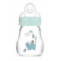 Glass Baby Bottle - MAM - Bear Pattern - 170 ml