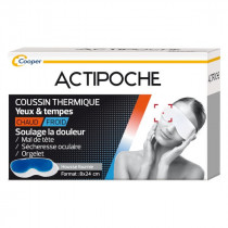 Actipoche - Coussin thermique Yeux & Tempes + Housse - Format 8 X 24 cm