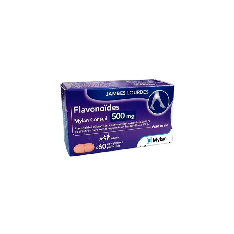 Flavonoique Purifiée 500 mg, 60 Comprimés Mylan