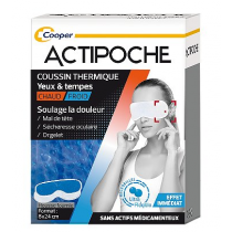 Actipoche - Coussin thermique Aux Microbilles - Yeux & Tempes + Housse - Format 8 X 24 cm