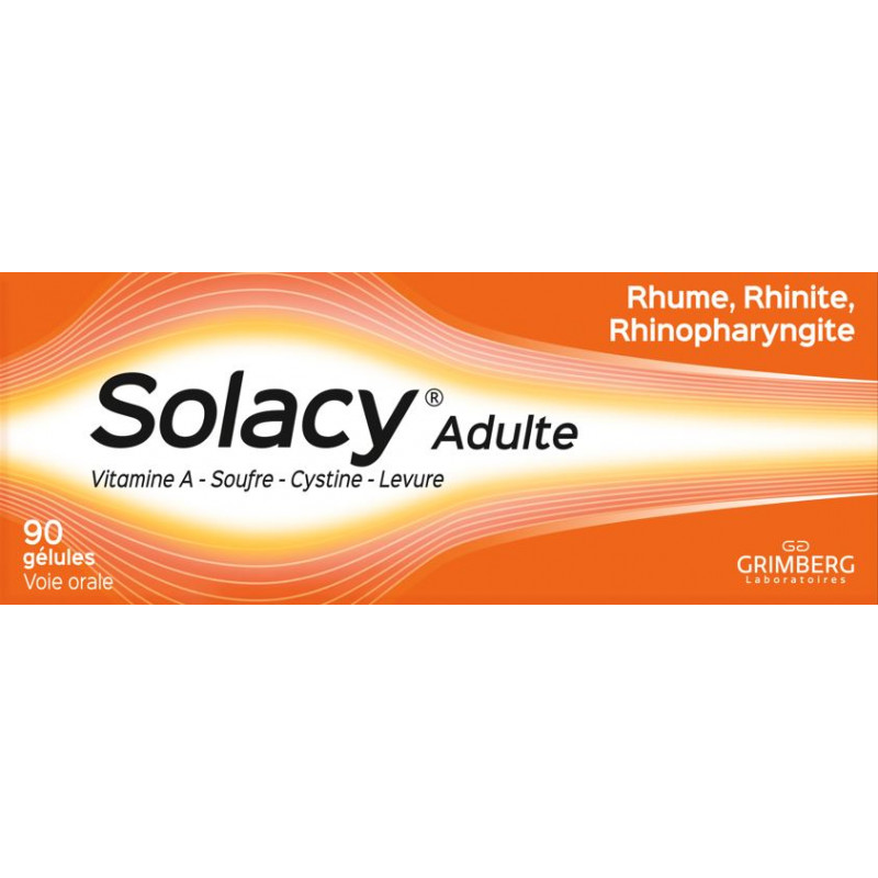 Solacy Adult Capsules (l-Cystine, Sulphur, Vitamin A and Yeast) – to treat cold-like conditions – Pack of 90