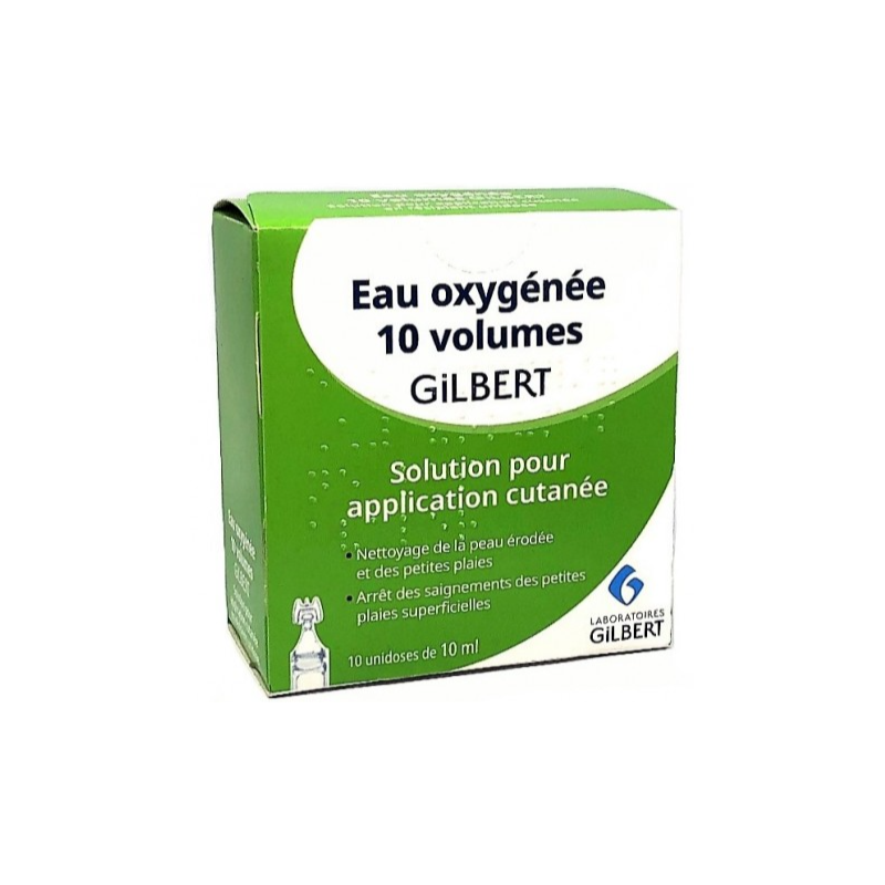 Eau Oxygénée 10 Volumes - Gilbert - 10 Unidoses de 10 ml