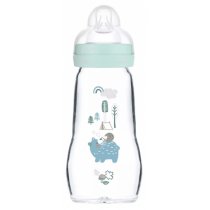 Glass Baby Bottle - Animal Patterns - MAM - 2 Months + - 260 ml