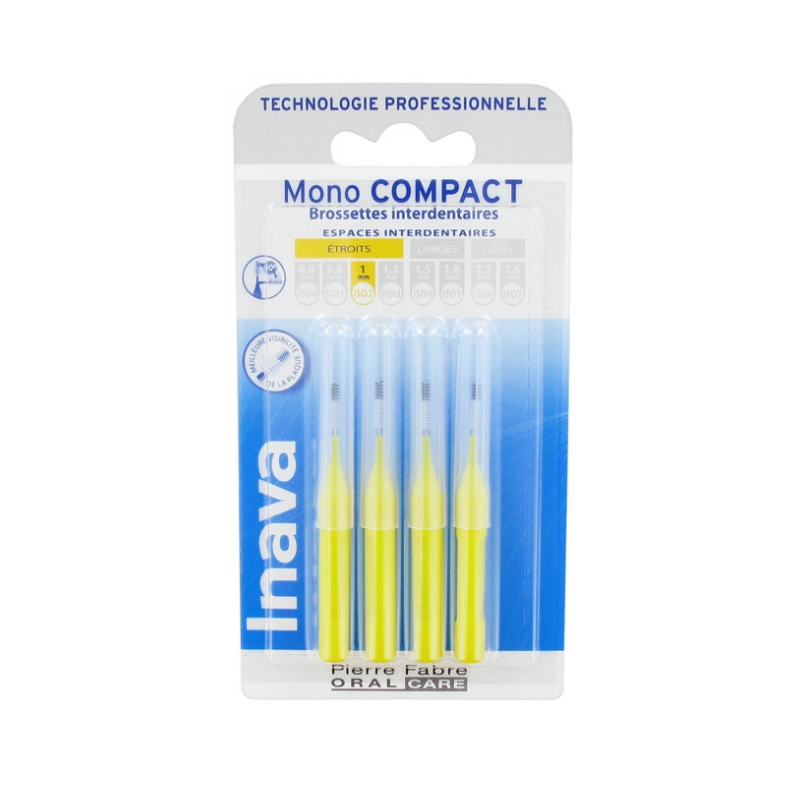 Interdental Brushes - Mono Compact - 1 mm - Narrow - Inava - 4 Brushes