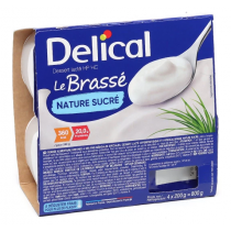 Brassé nature sucré - Crème dessert lactée - Sans gluten - Delical - 4x200g