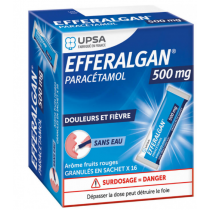 Efferalgan 500mg - 16 Sachets Granulés gout Fruits Rouges - Paracetamol 500mg, Douleurs et Fièvre